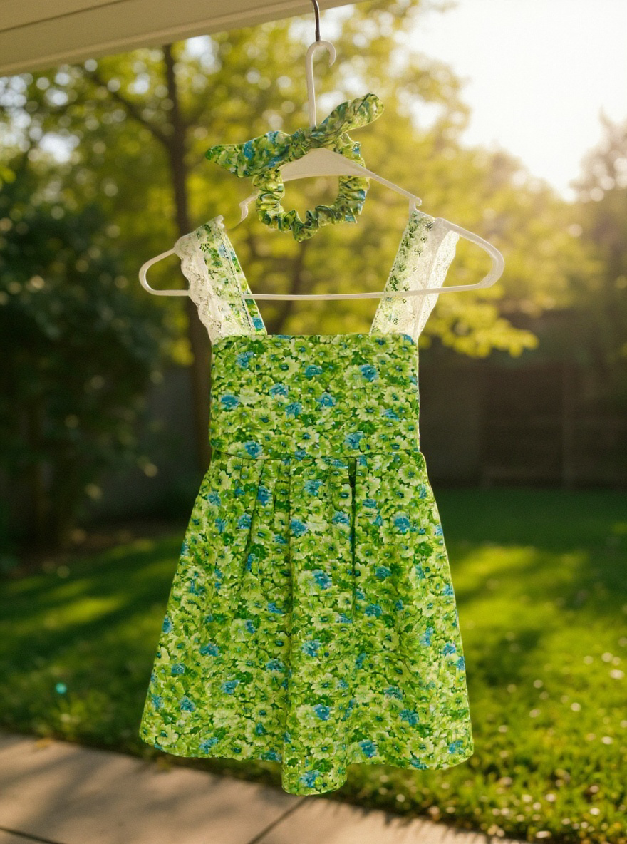 Cotton Dress with matching headband 5T