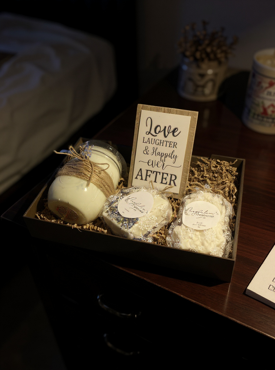 Lavender Soy Candle & Soap Live Laugh Gift Set