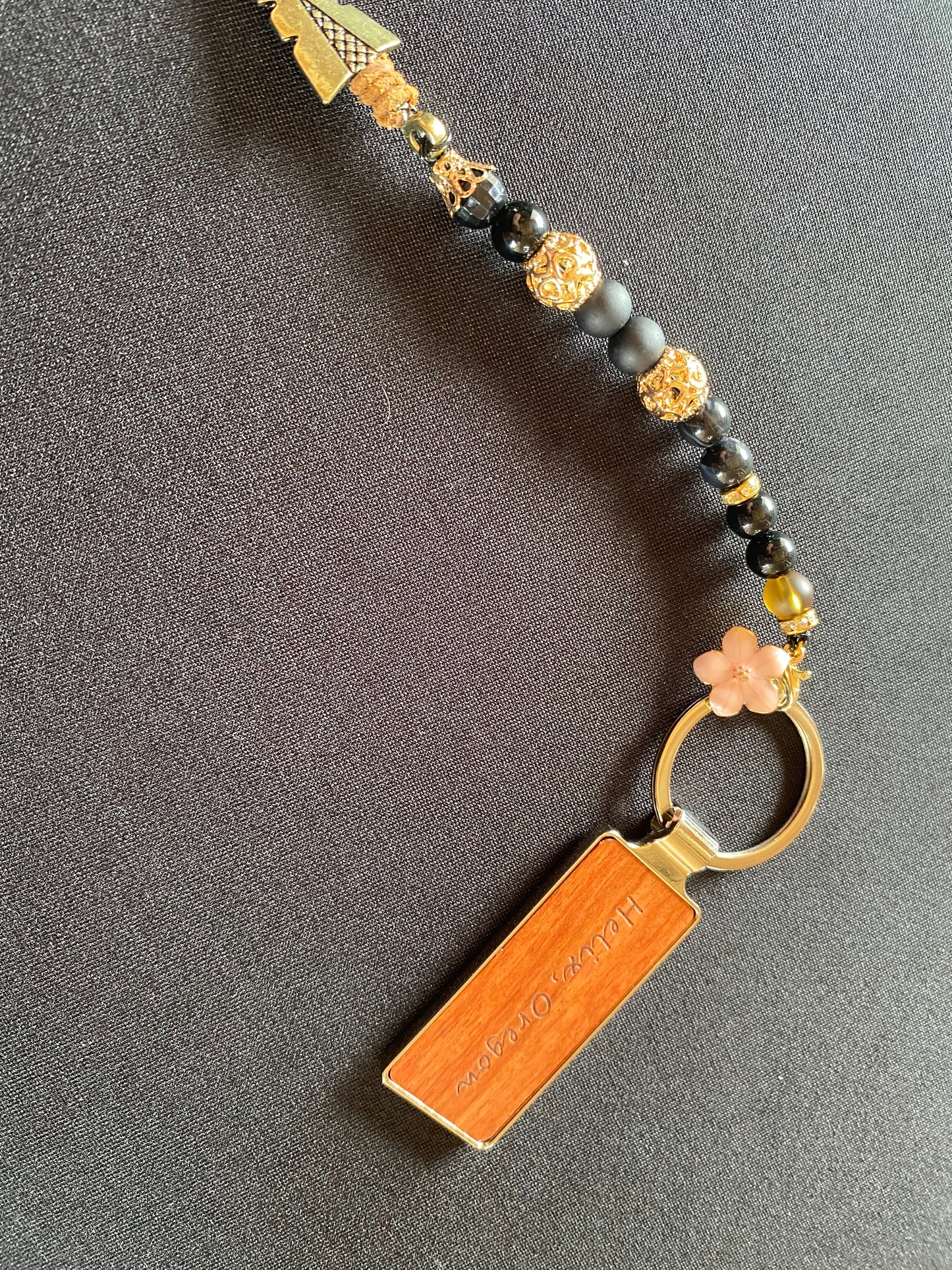 Helix, Oregon Beaded Keychain