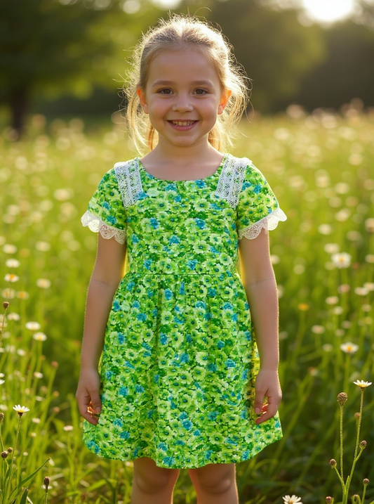 Cotton Dress with matching headband 5T