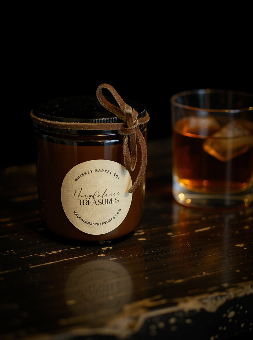 Whiskey Barrel Soy Candle & Soap Gift Set
