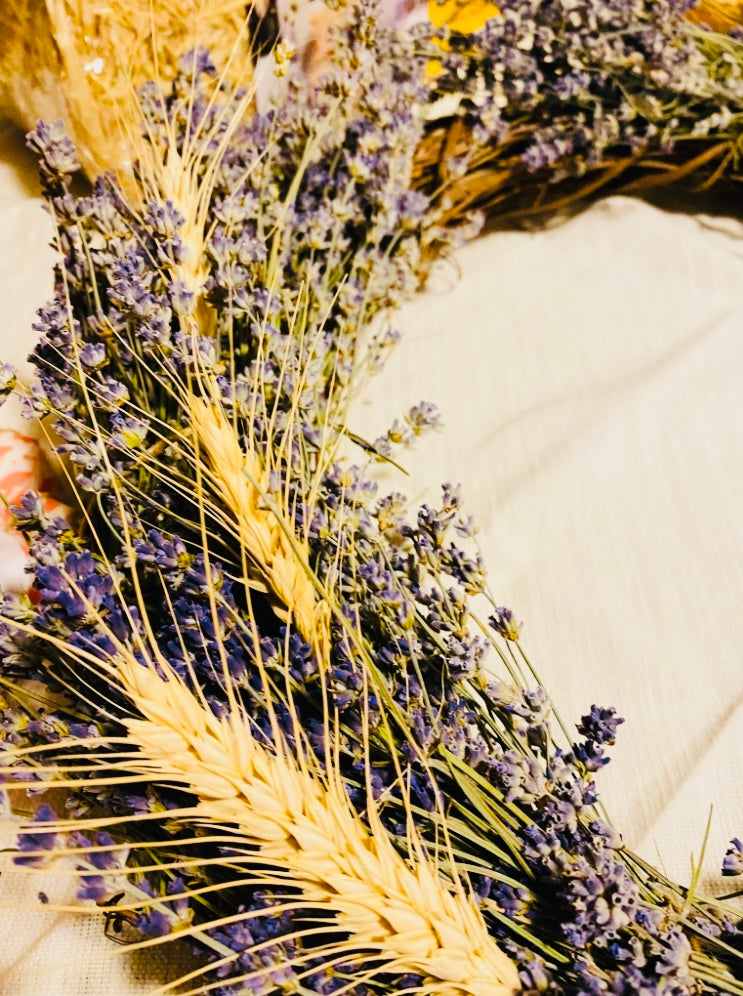 Dried Lavender & Wheat Wreaths