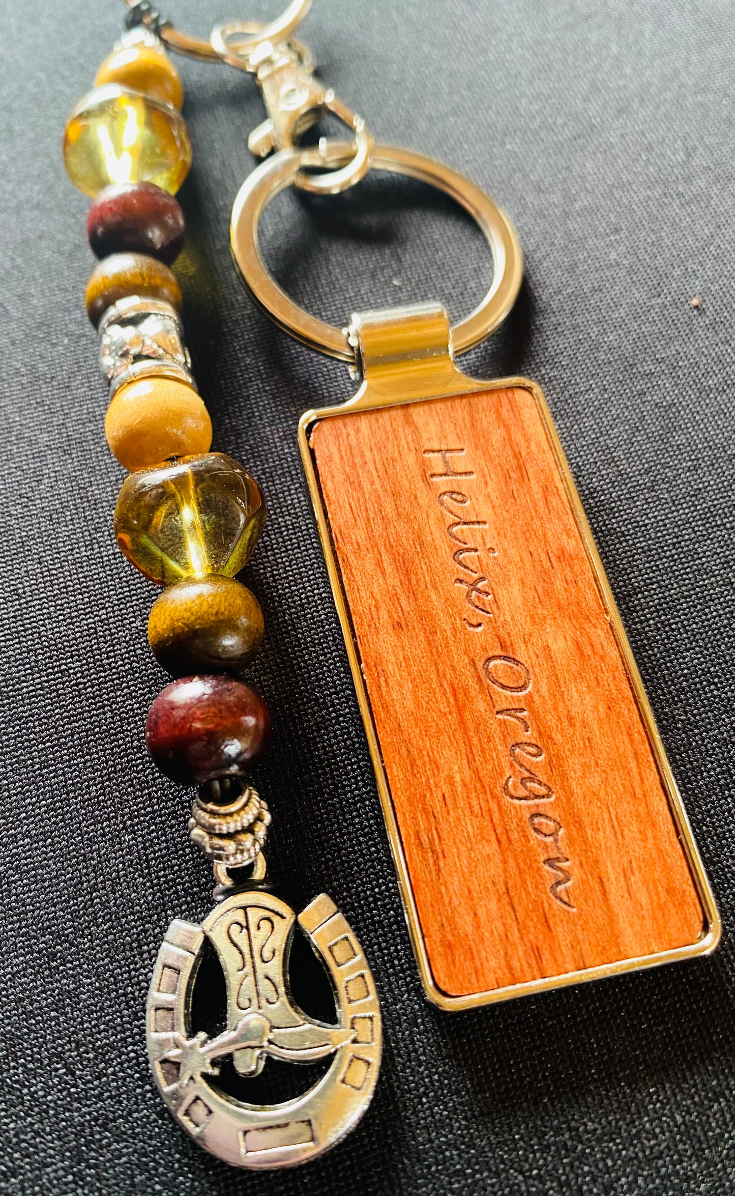 Helix, Oregon Beaded Keychain