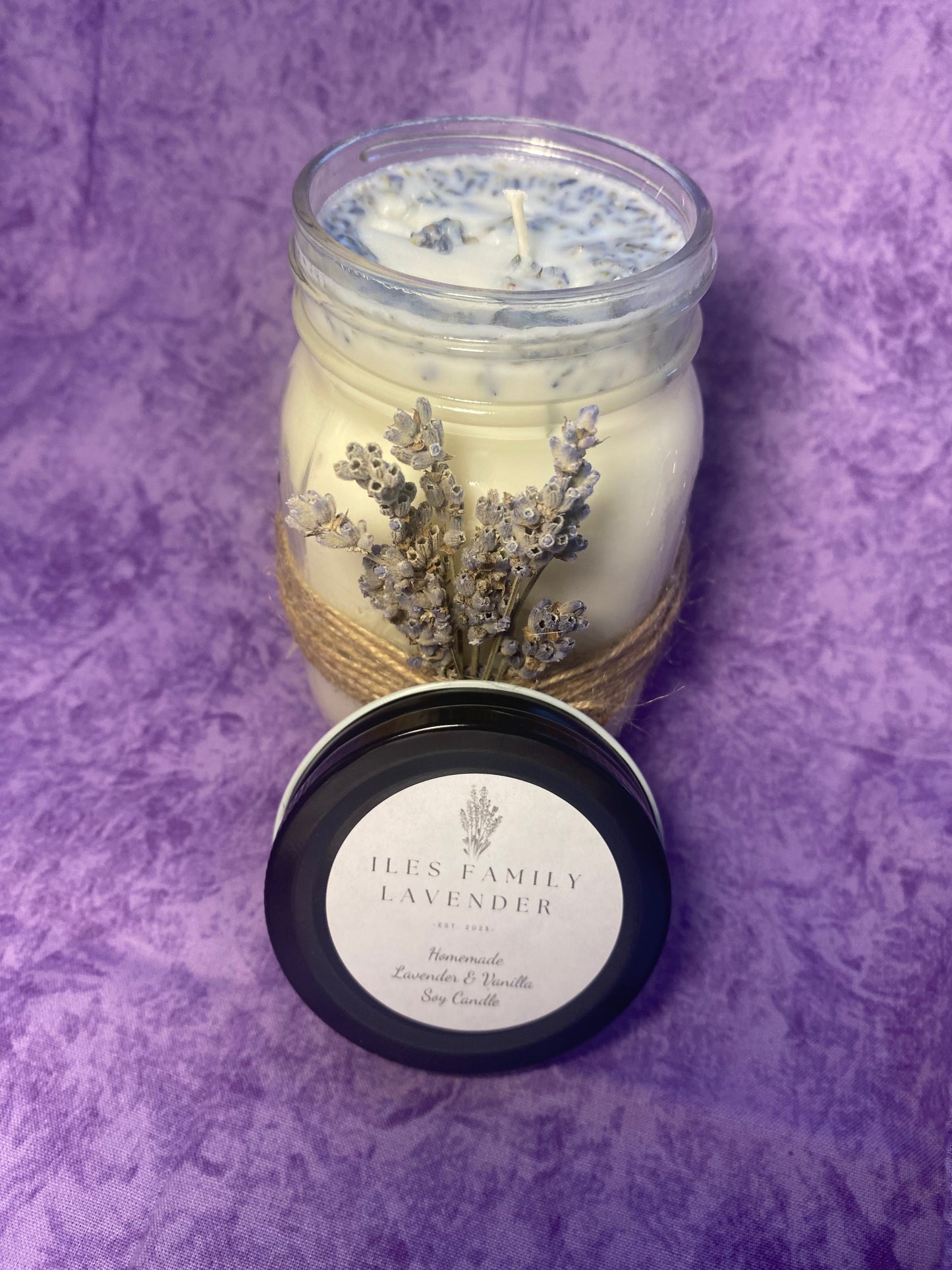 Lavender Mason Jar Soy Candle