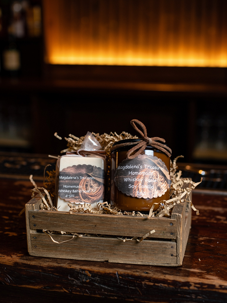 Whiskey Barrel Soy Candle & Soap Gift Set