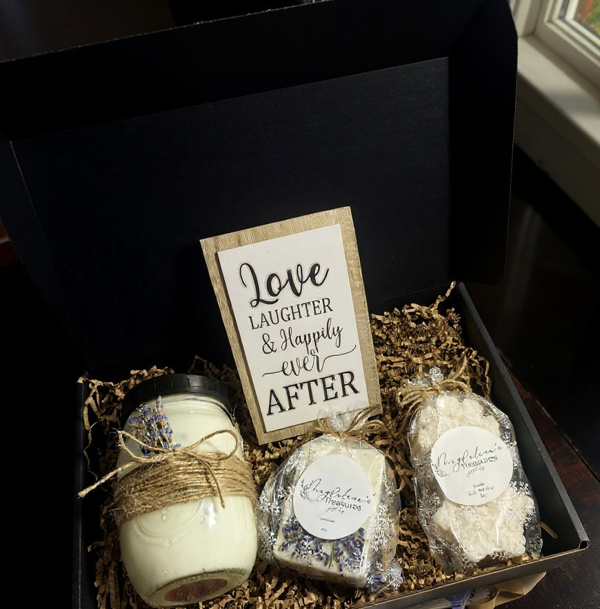 Lavender Soy Candle & Soap Live Laugh Gift Set