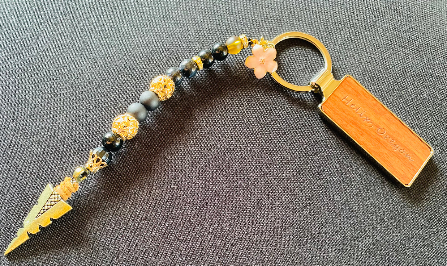 Helix, Oregon Beaded Keychain