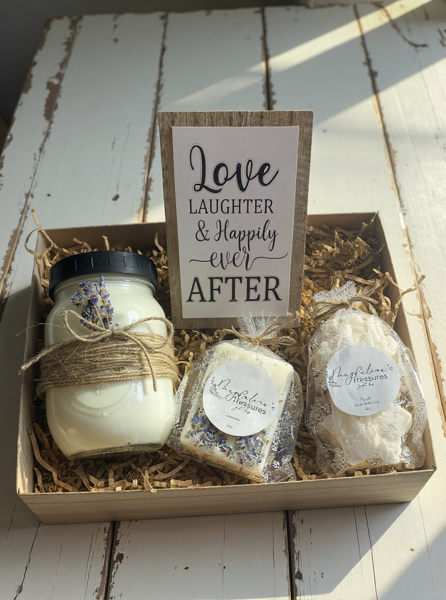 Lavender Soy Candle & Soap Live Laugh Gift Set