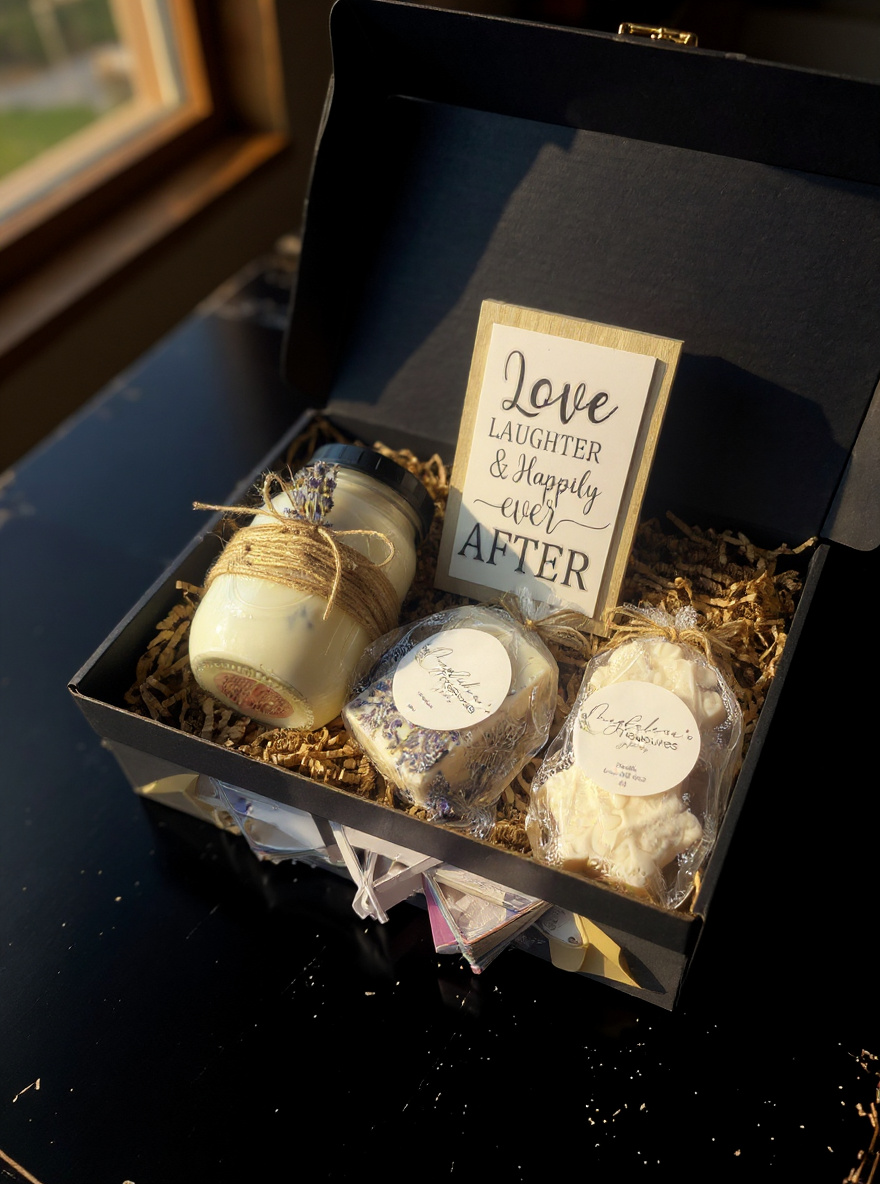 Lavender Soy Candle & Soap Live Laugh Gift Set