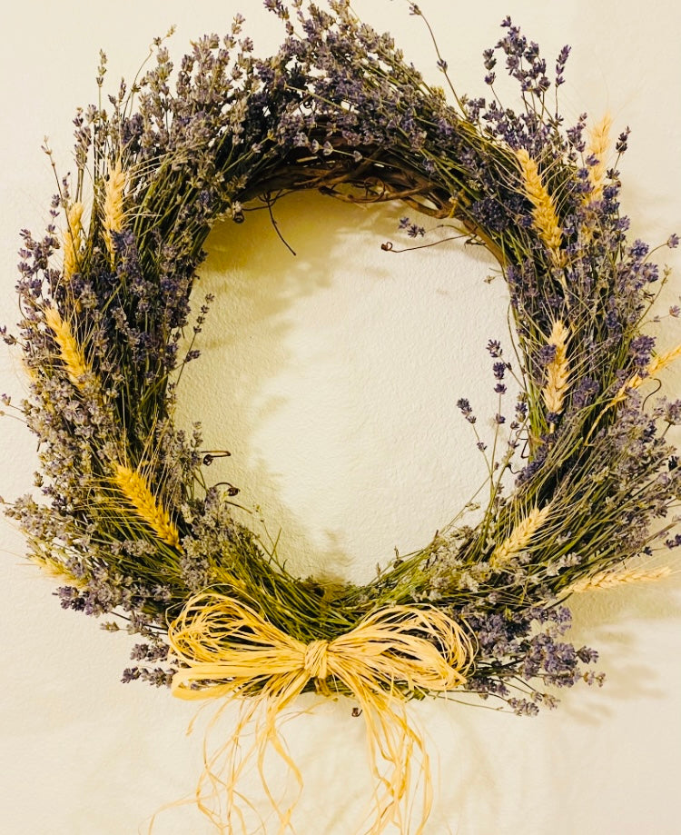 Dried Lavender & Wheat Wreaths