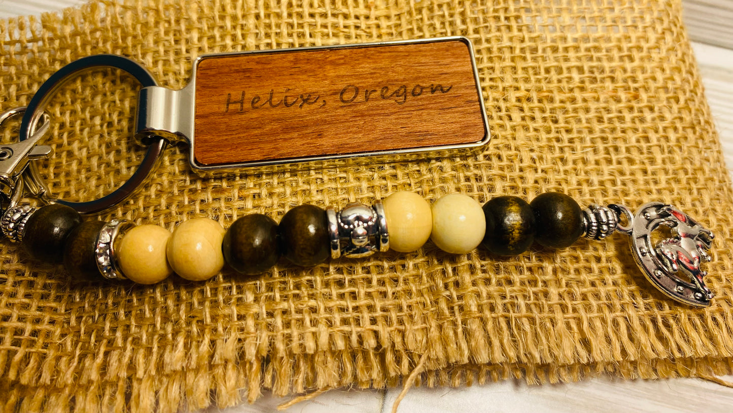 Helix, Oregon Beaded Keychain
