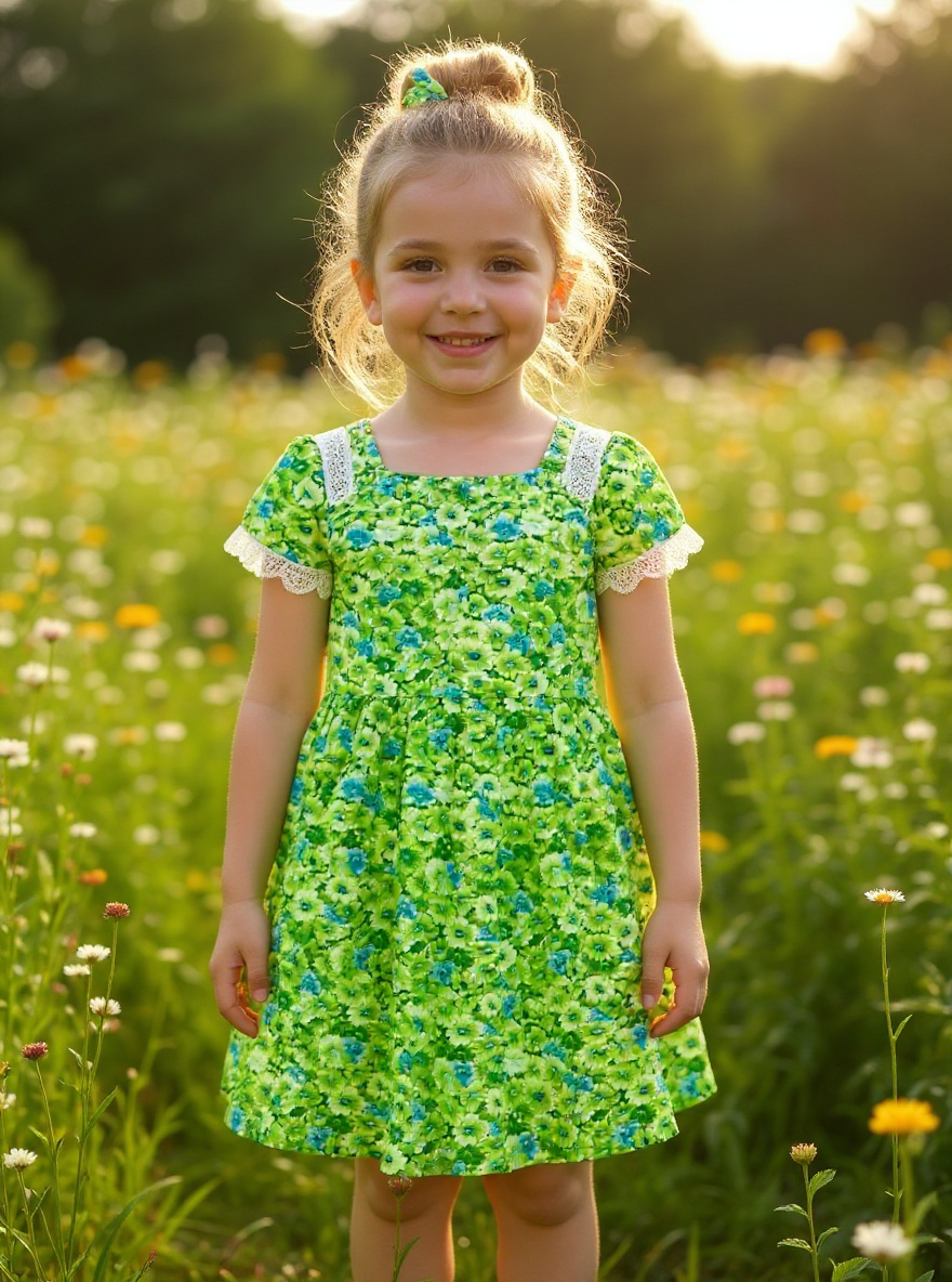 Cotton Dress with matching headband 5T
