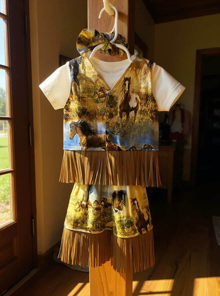Handmade Giddy-Up Girls Western Outfit
