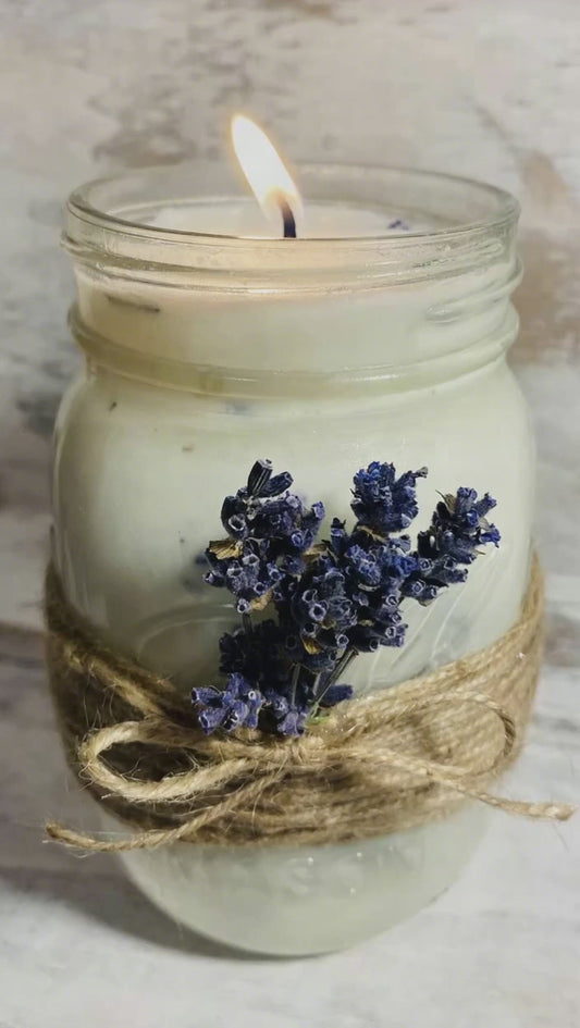 Lavender Mason Jar Soy Candle